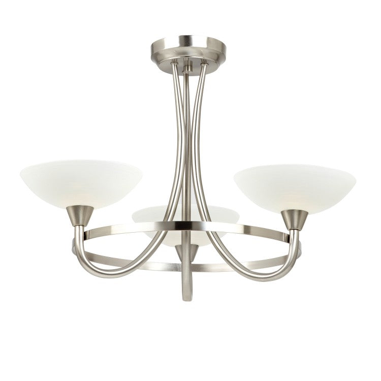 Olivia's Caggie 3 Ceiling Light Satin Chrome