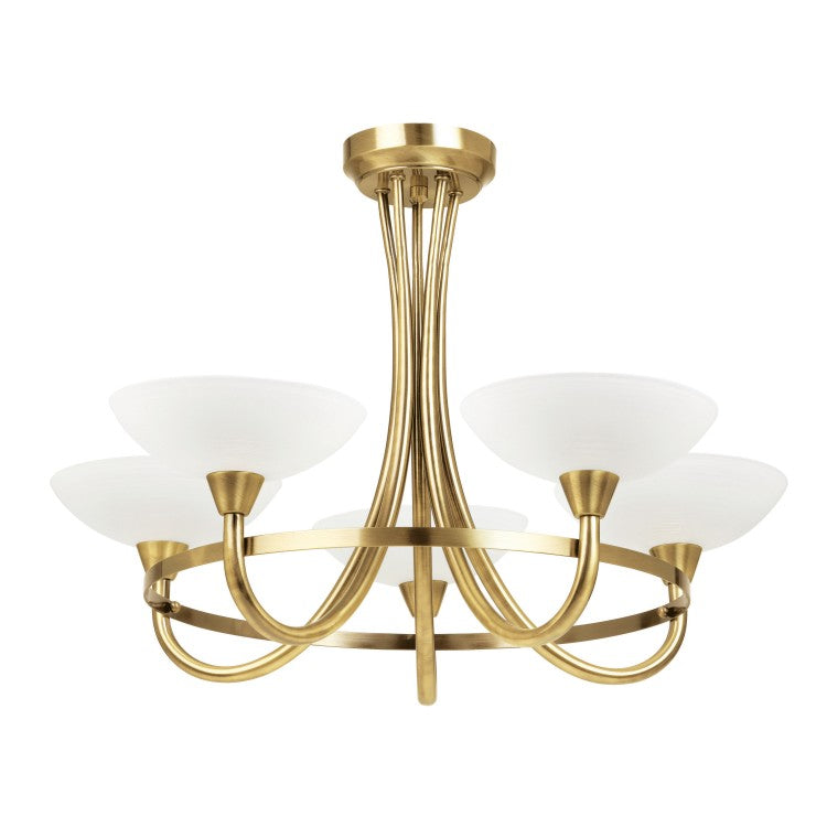 Olivia's Caggie 5 Ceiling Lamp Antique Brass