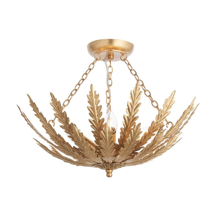 Delphine 3 Light Ceiling Light - Gold Leaf Finish GalleryDirect 1