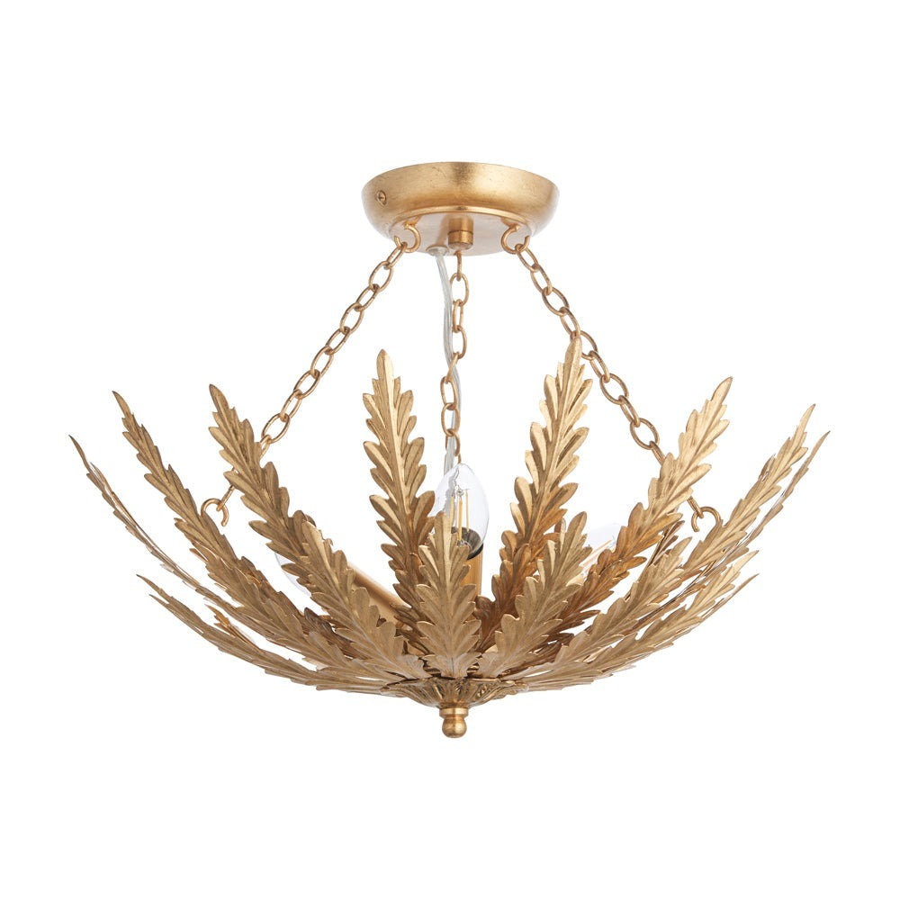 Delphine 3 Light Ceiling Light - Gold Leaf Finish GalleryDirect 5