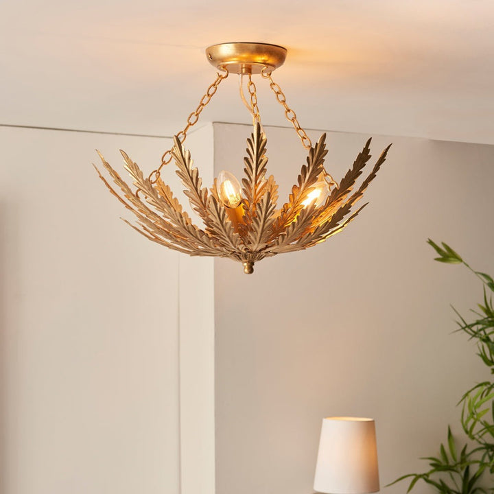 Delphine 3 Light Ceiling Light - Gold Leaf Finish GalleryDirect 2