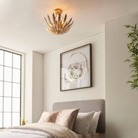 Gallery Interiors Delphine 3 Ceiling with Light Gold Leaf finish