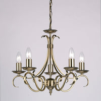 Olivia's Briana 5 Pendant Light Antique Brass