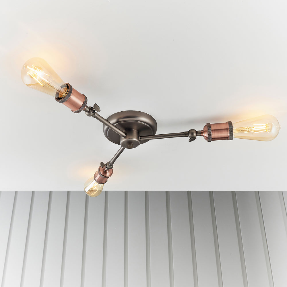 Gallery Interiors Hal 3 Ceiling Light In Bronze