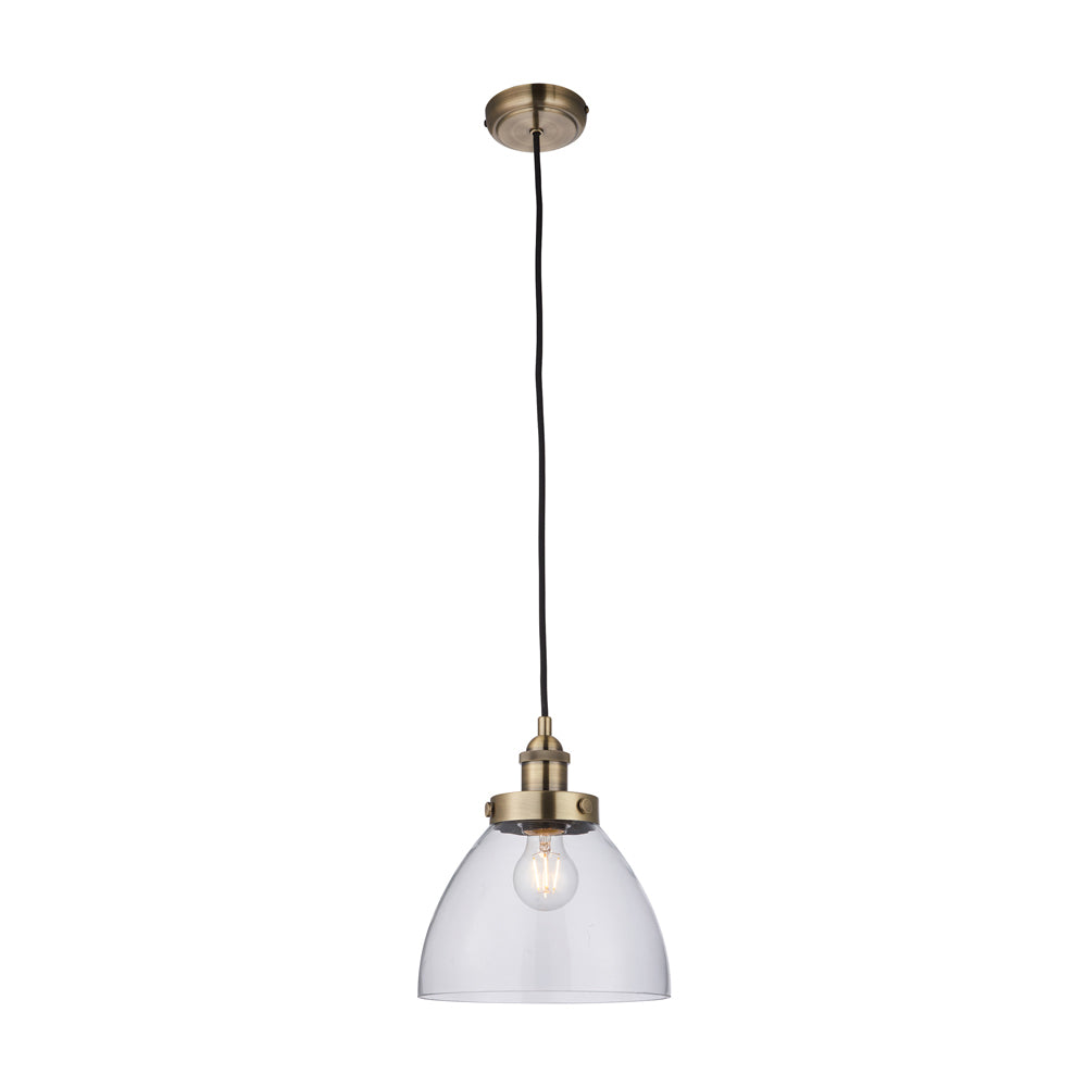 Gallery Interiors Hansen Pendant Light in Antique Brass