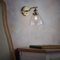 Gallery Interiors Hansen Wall Light in Antique Brass