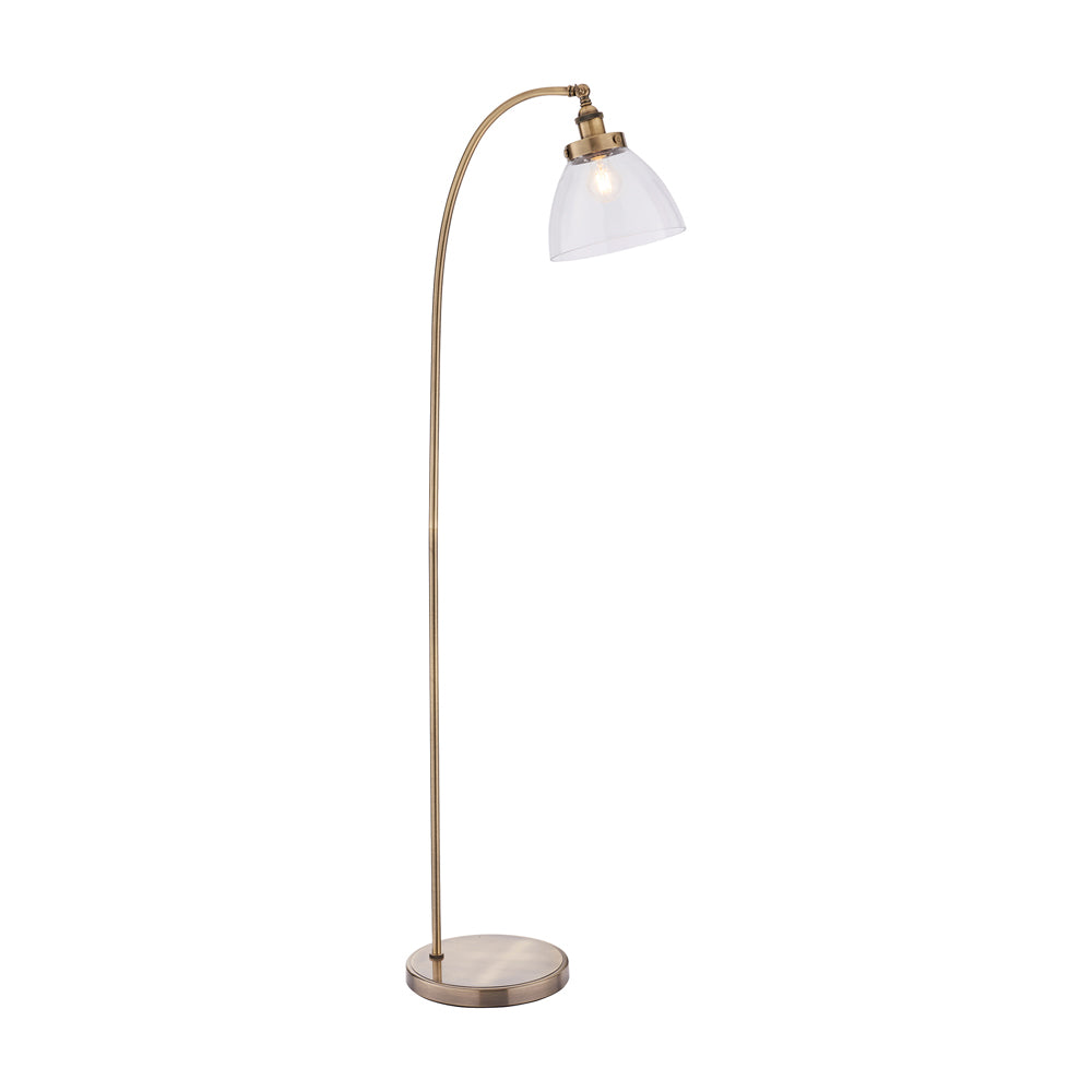 Gallery Interiors Hansen Floor Lamp in Antique Brass