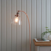 Gallery Interiors Hansen Floor Lamp in Aged Copper