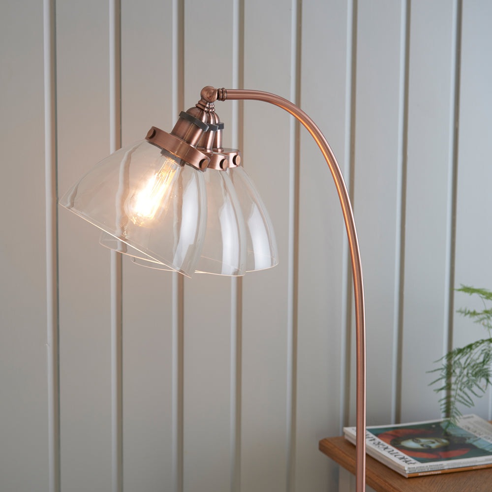 Gallery Interiors Hansen Floor Lamp in Aged Copper