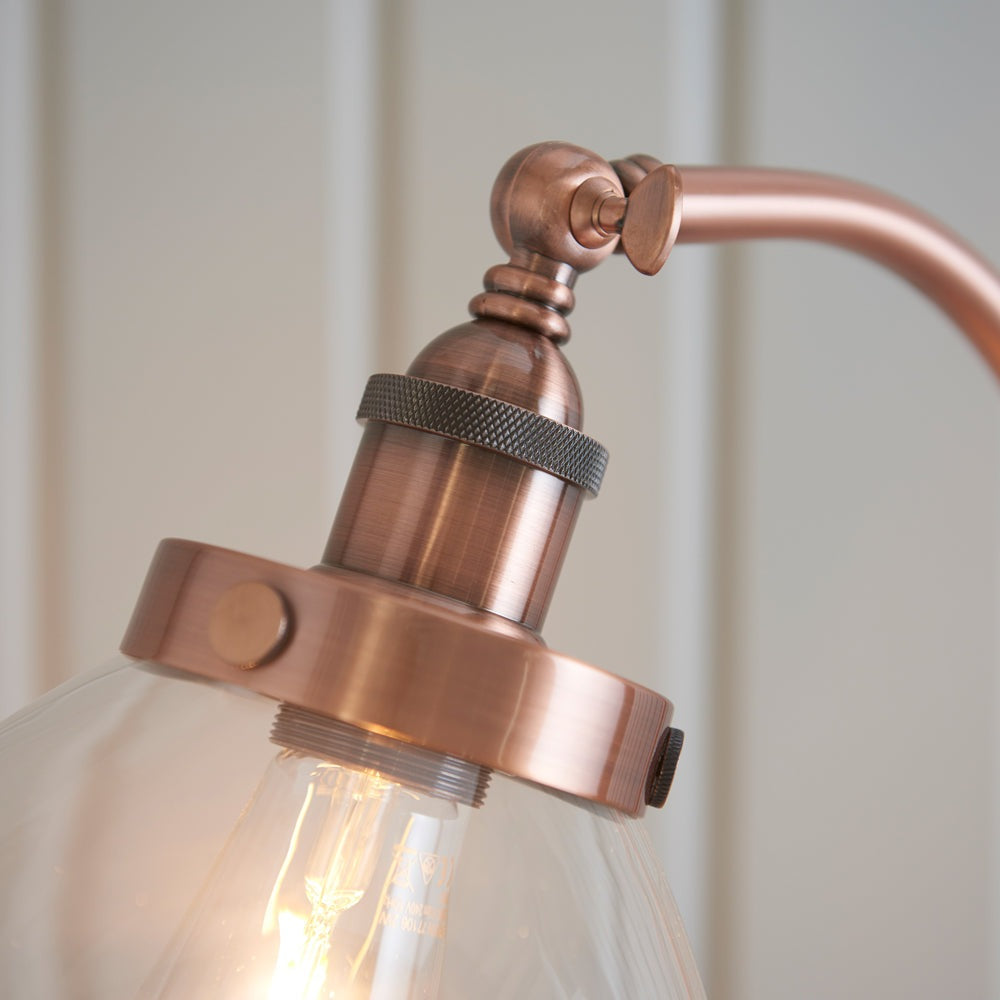 Gallery Interiors Hansen Floor Lamp in Aged Copper