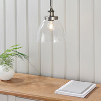 Gallery Interiors Hansen Pendant Light in Brushed Silver