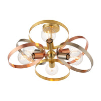 Gallery Interiors Hoop 6 Ceiling Light in Brushed Brass