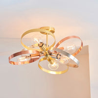 Gallery Interiors Hoop 6 Ceiling Light in Brushed Brass