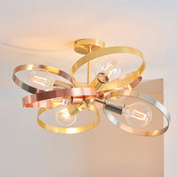 Gallery Interiors Hoop 6 Ceiling Light in Brushed Brass