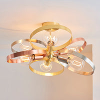 Gallery Interiors Hoop 6 Ceiling Light in Brushed Brass