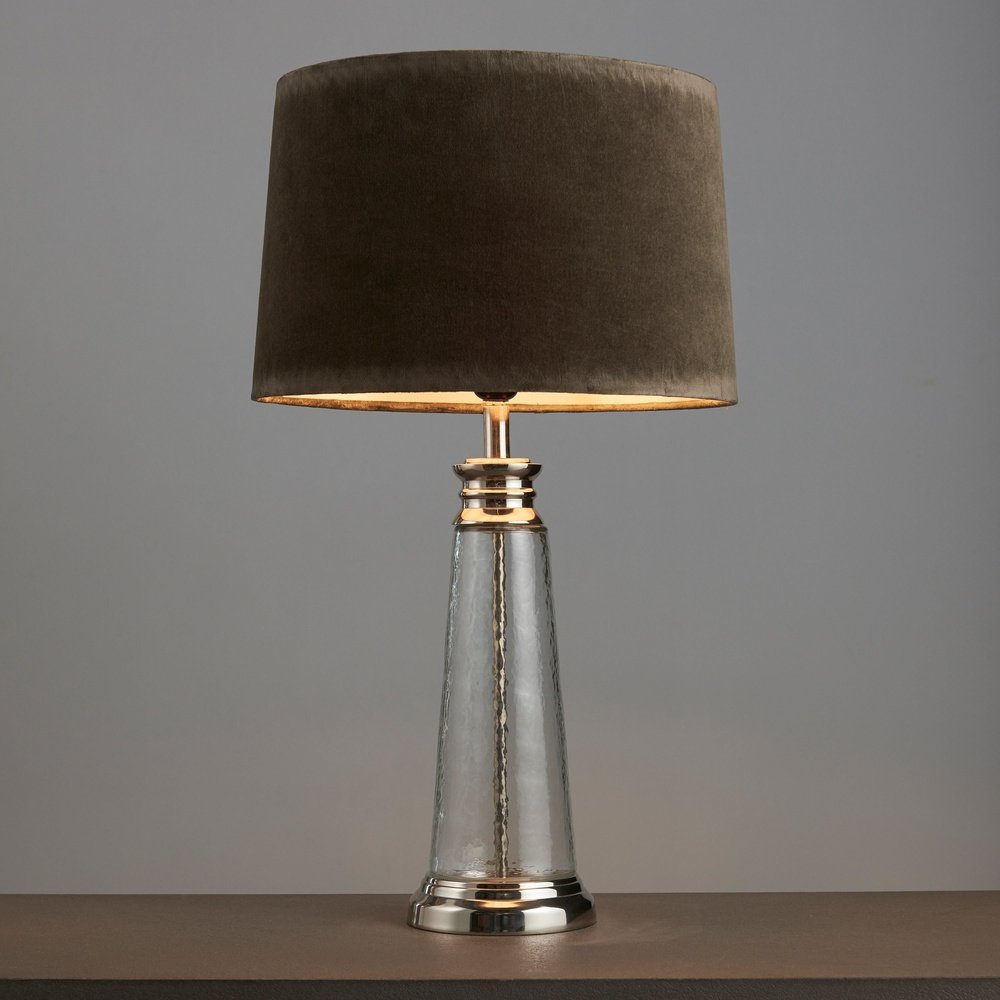 Olivia's Waverly Velvet & Glass Table Lamp