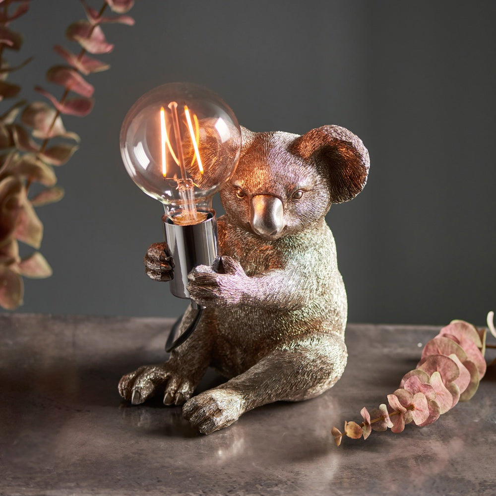 Olivia's Henley Koala Table Lamp in Silver