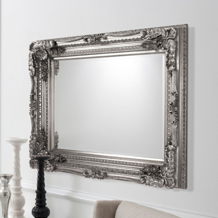 Gallery Direct Carved Louis Mirror Silver