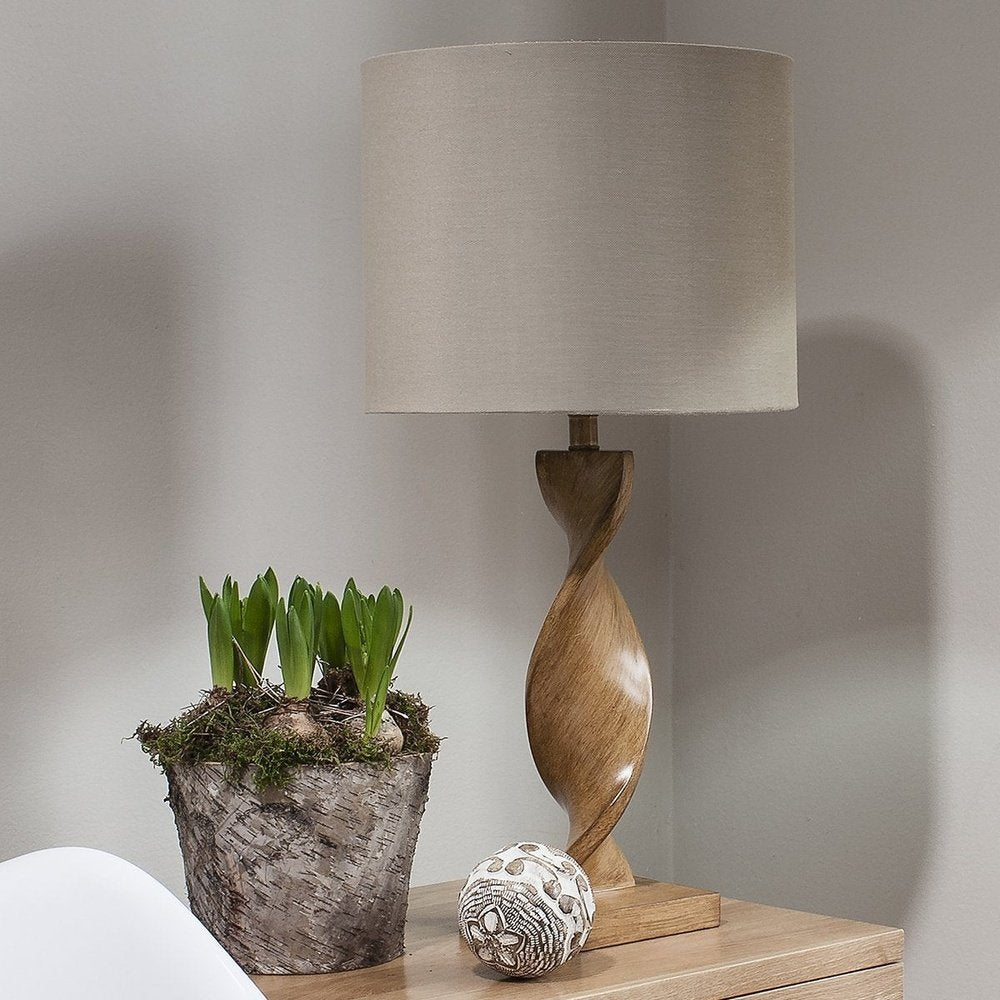 Gallery Argenta Wooden Spiral Table Lamp-GalleryDirect-Olivia's
