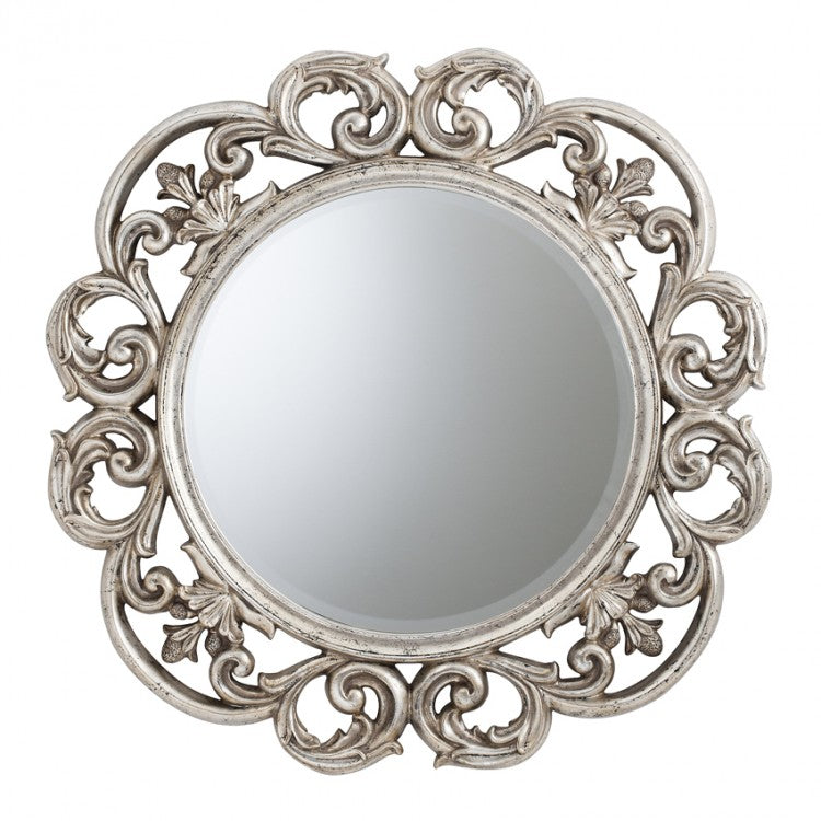 Gallery Interiors Chartwell Mirror Antique Silver