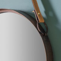 Gallery Interiors Set of 2 Marston with Leather Strap Mirrors