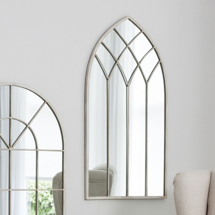Gallery Roebuck Arched Window Pane Cream Mirror-GalleryDirect-Olivia's