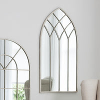 Gallery Interiors Roebuck Arched Window Pane Cream Mirror