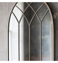 Gallery Interiors Roebuck Arched Window Pane Cream Mirror