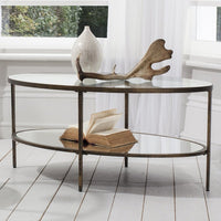 Gallery Interiors Hudson Oval Coffee Table in Aged Bronze