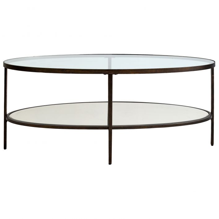 Gallery Interiors Hudson Oval Coffee Table in Aged Bronze