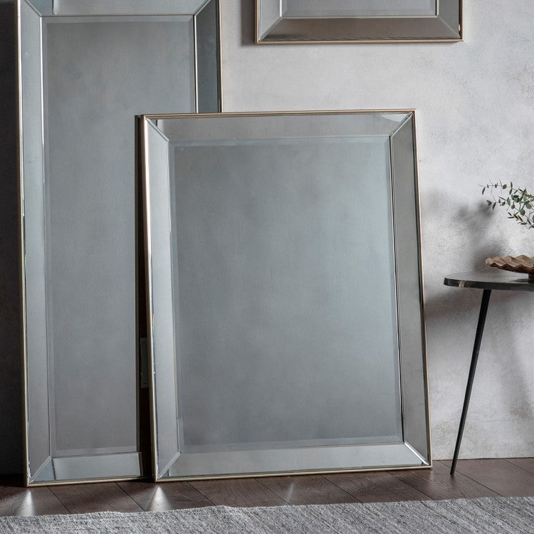 Gallery Interiors Baskin Mirror in Chrome - Large