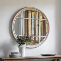 Gallery Interiors Eccleston Round Mirror in Natural