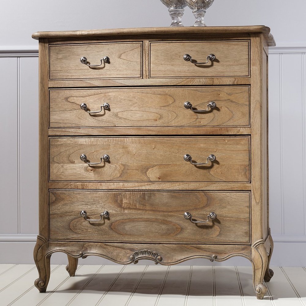 Gallery Chic 5 Drawer Chest in Weathered Wood-GalleryDirect-Olivia's