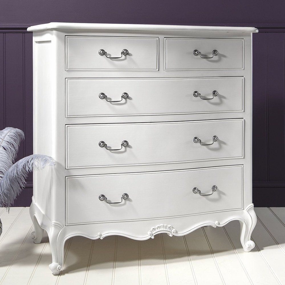 Gallery Chic 5 Drawer Chest in Off White-GalleryDirect-Olivia's