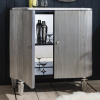 Gallery Interiors Hudson Living Jeeves Drinks Cabinet in Silver