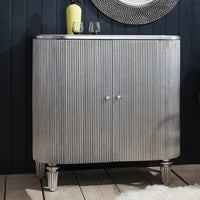 Gallery Interiors Hudson Living Jeeves Drinks Cabinet in Silver