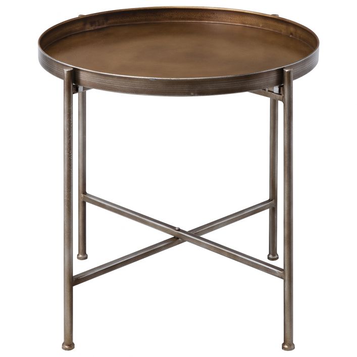  GalleryDirect-Gallery Interiors Hudson Living Lenox Tray Table-Gold 733 