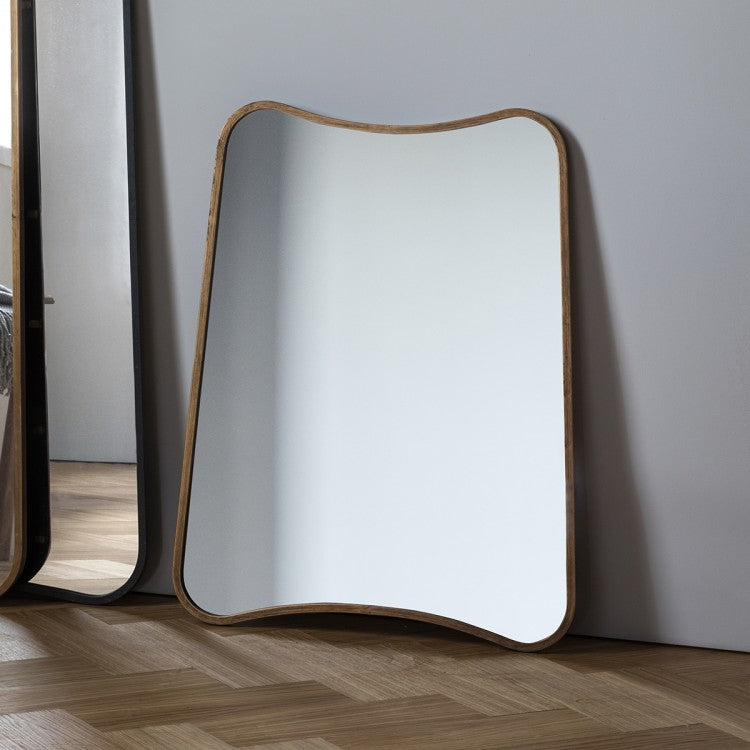 Gallery Interiors Kurva Wall Mirror Gold | Outlet