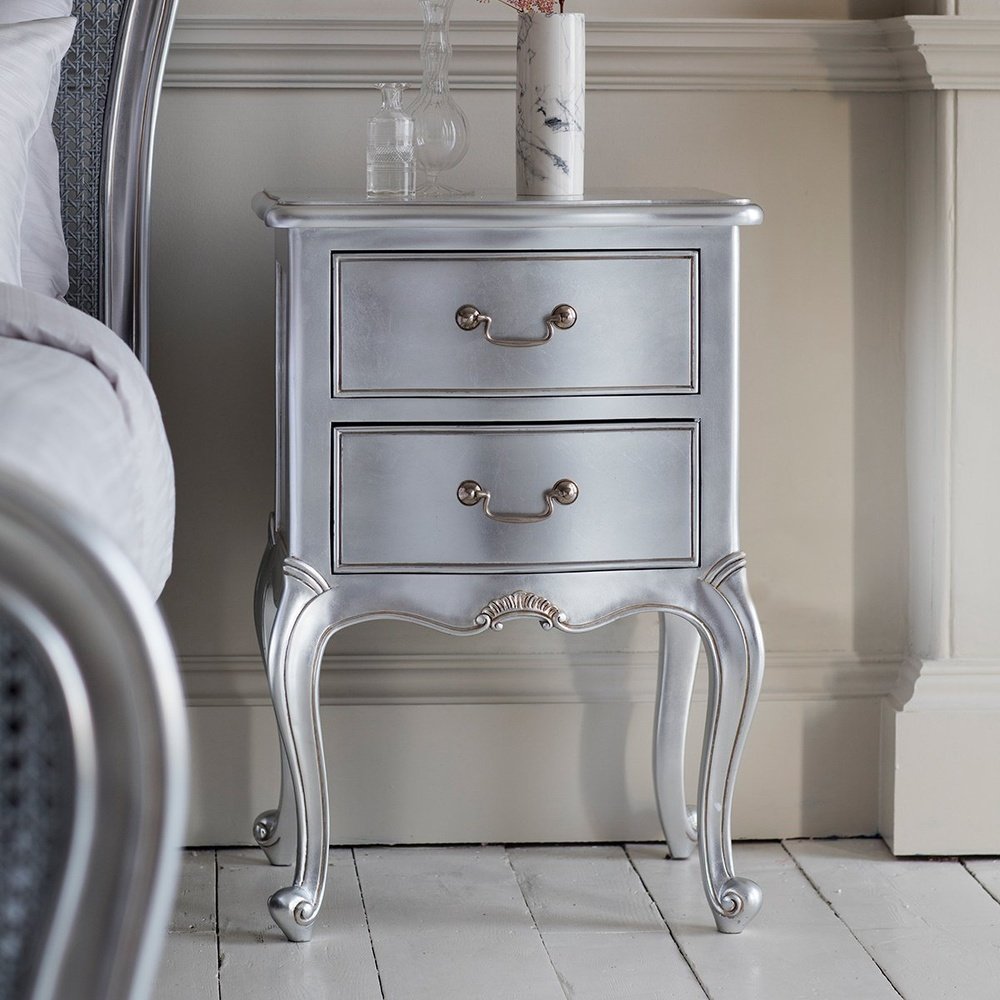 Gallery Chic Bedside Table in Silver-GalleryDirect-Olivia's