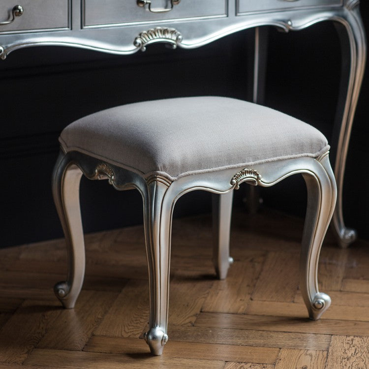 Gallery Chic Dressing Stool in Silver-GalleryDirect-Olivia's