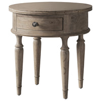 Gallery Interiors Mustique Round 1 Drawer Side Table