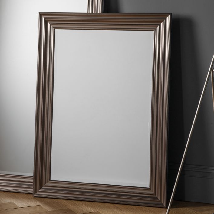  GalleryDirect-Gallery Interiors Erskine Rectangle Pewter Mirror-Silver 797 
