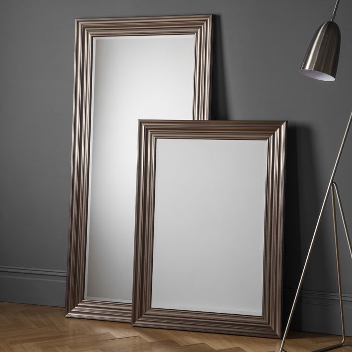  GalleryDirect-Gallery Interiors Erskine Rectangle Pewter Mirror-Silver 493 