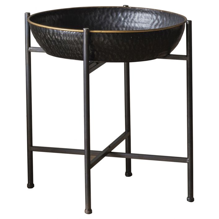Gallery Interiors Wesley Hammered Basin Side Table