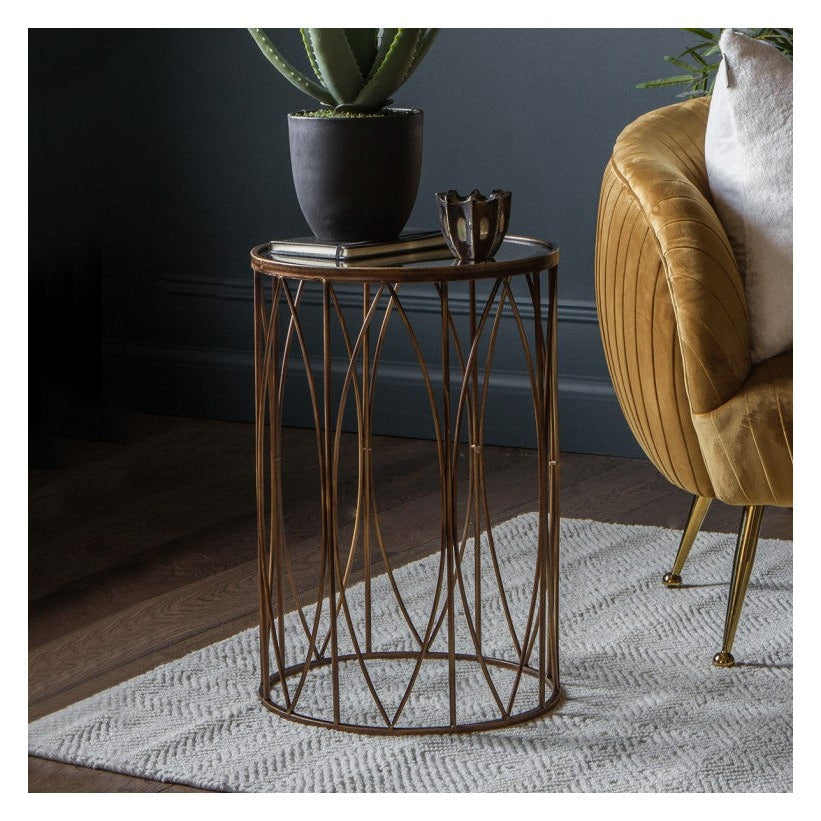 Olivia's Gallery Interiors Highgate Side Table in Antique Gold | Outlet