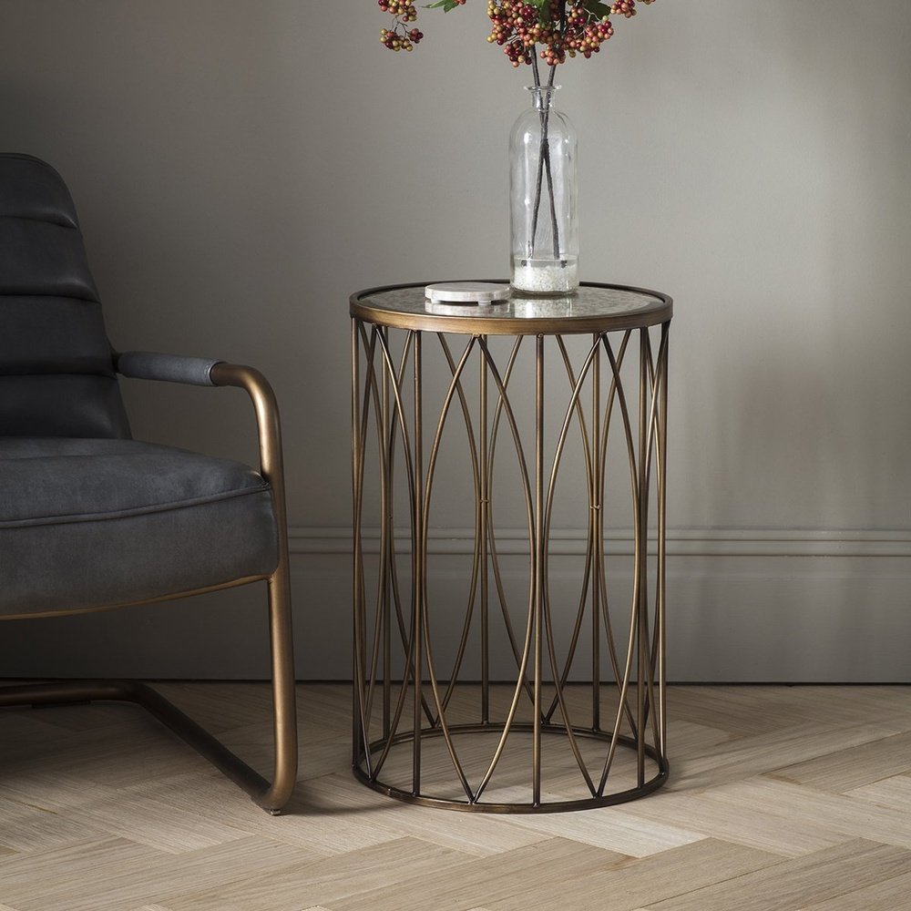 Gallery Highgate Side Table in Antique Gold-GalleryDirect-Olivia's 