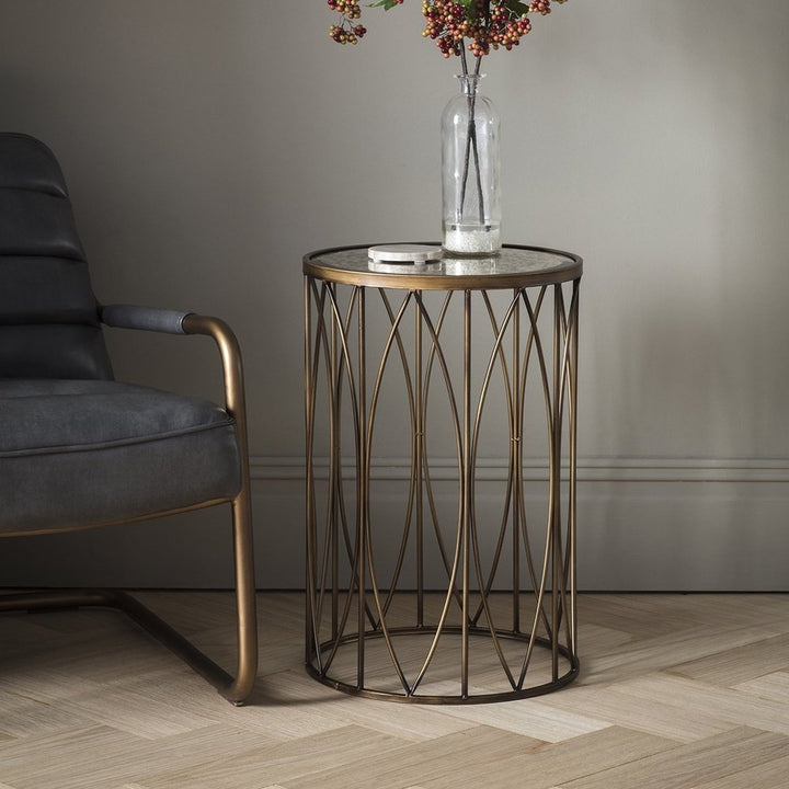 Olivia's Gallery Interiors Highgate Side Table in Antique Gold | Outlet