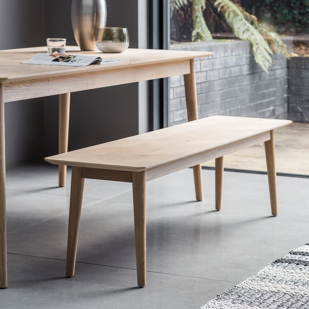 Gallery Interiors Milano Oak Scandi Dining Bench | Outlet