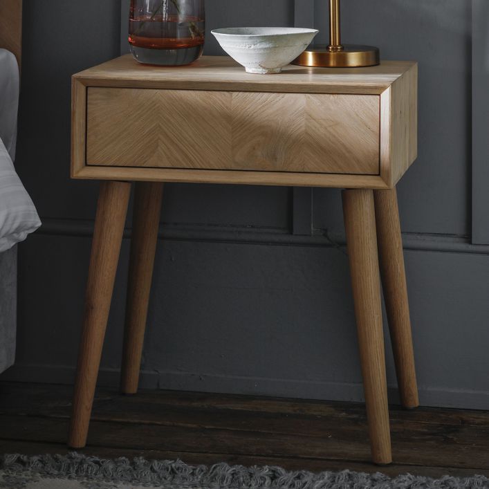  GalleryDS-Gallery Interiors Milano 1 Drawer Side Table-Brown 373 