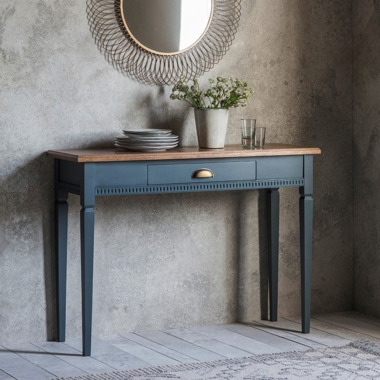 Gallery Bronte 1 Drawer Console Table in Storm Blue-GalleryDirect-Olivia's 